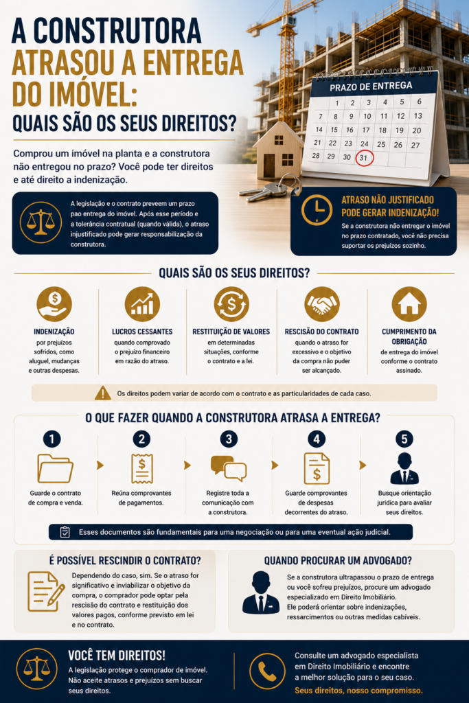 A construtora atrasou a entrega do imóvel