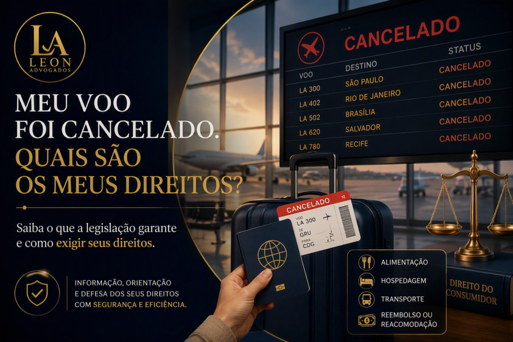 Meu voo foi cancelado. Quais são os meus direitos?