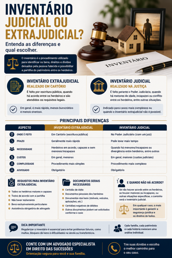 Inventário judicial ou extrajudicial