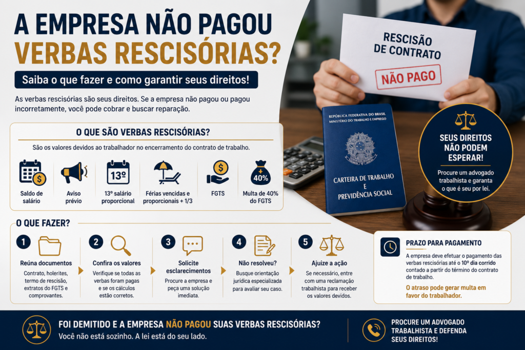 O que fazer quando a empresa não paga verbas rescisórias